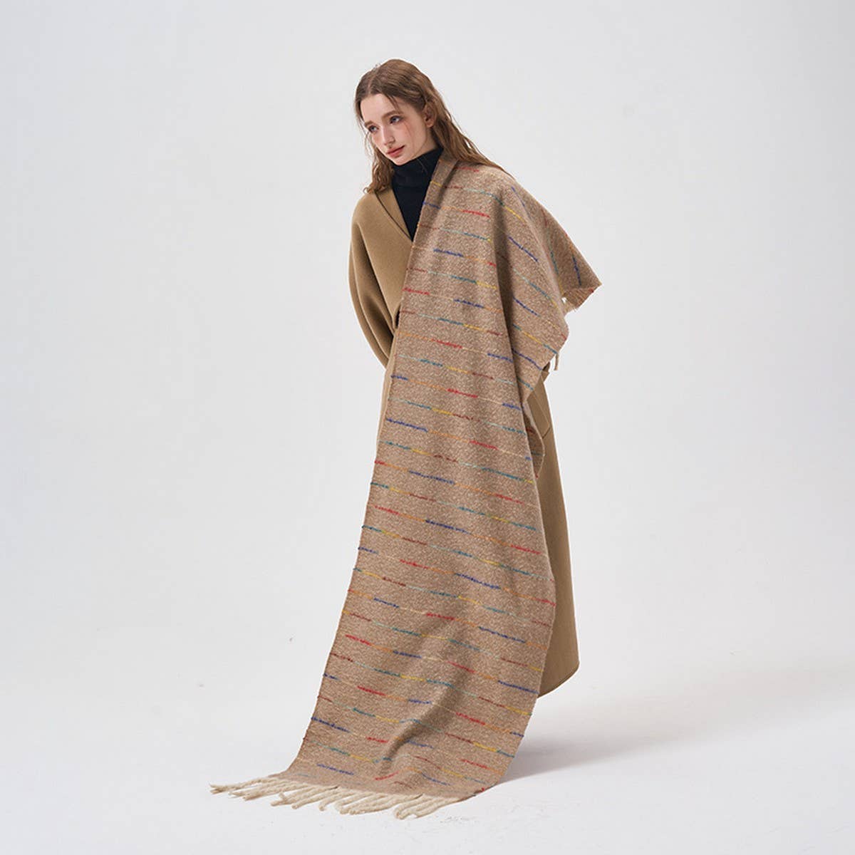 Gradient Soft Striped Scarf for Winter