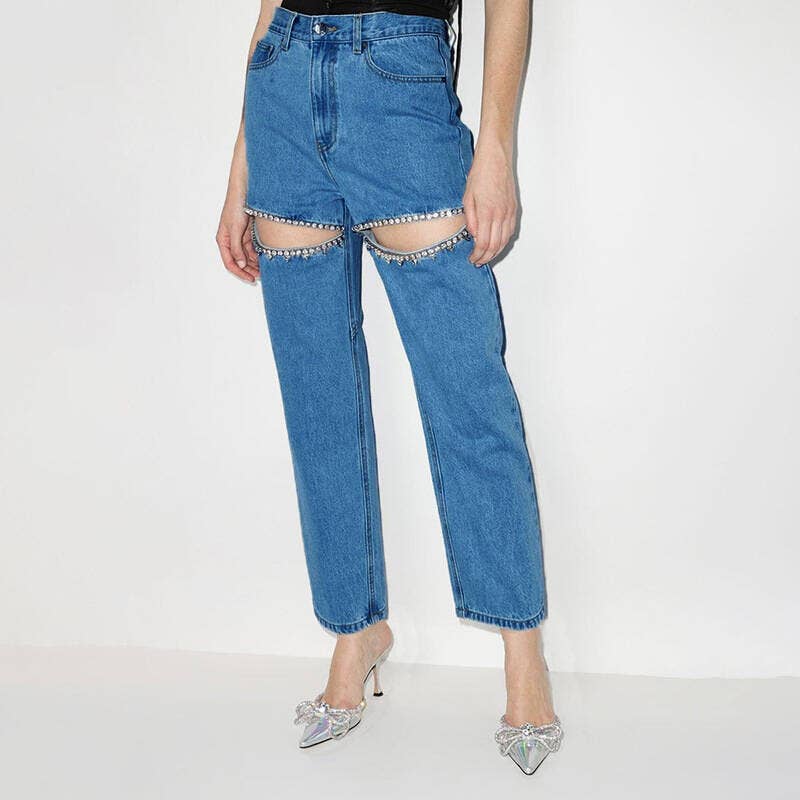 STRAIGHT LEG HIGH-WAISTED STRAIGHT LEG JEANS