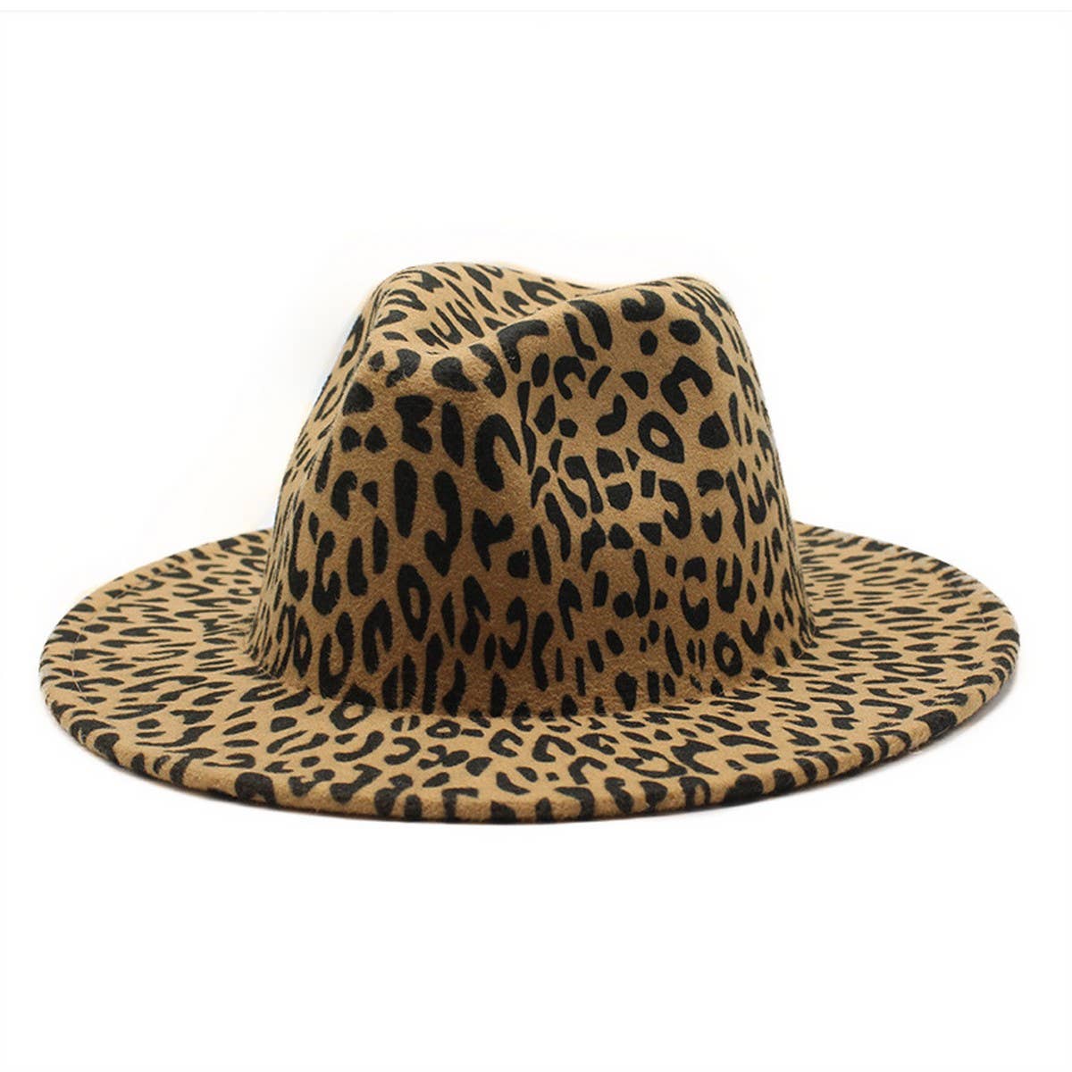 FEDORA HAT LEOPARD PRINT HAT JAZZ WIDE BRIM HAT_CWAH2545