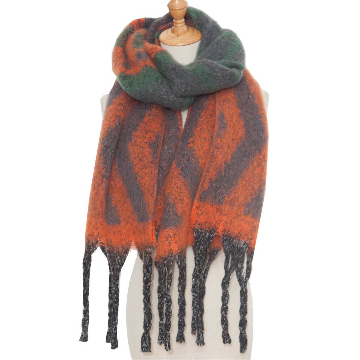 Faux Mohair Tassel Shawl ? Thick Winter Wrap