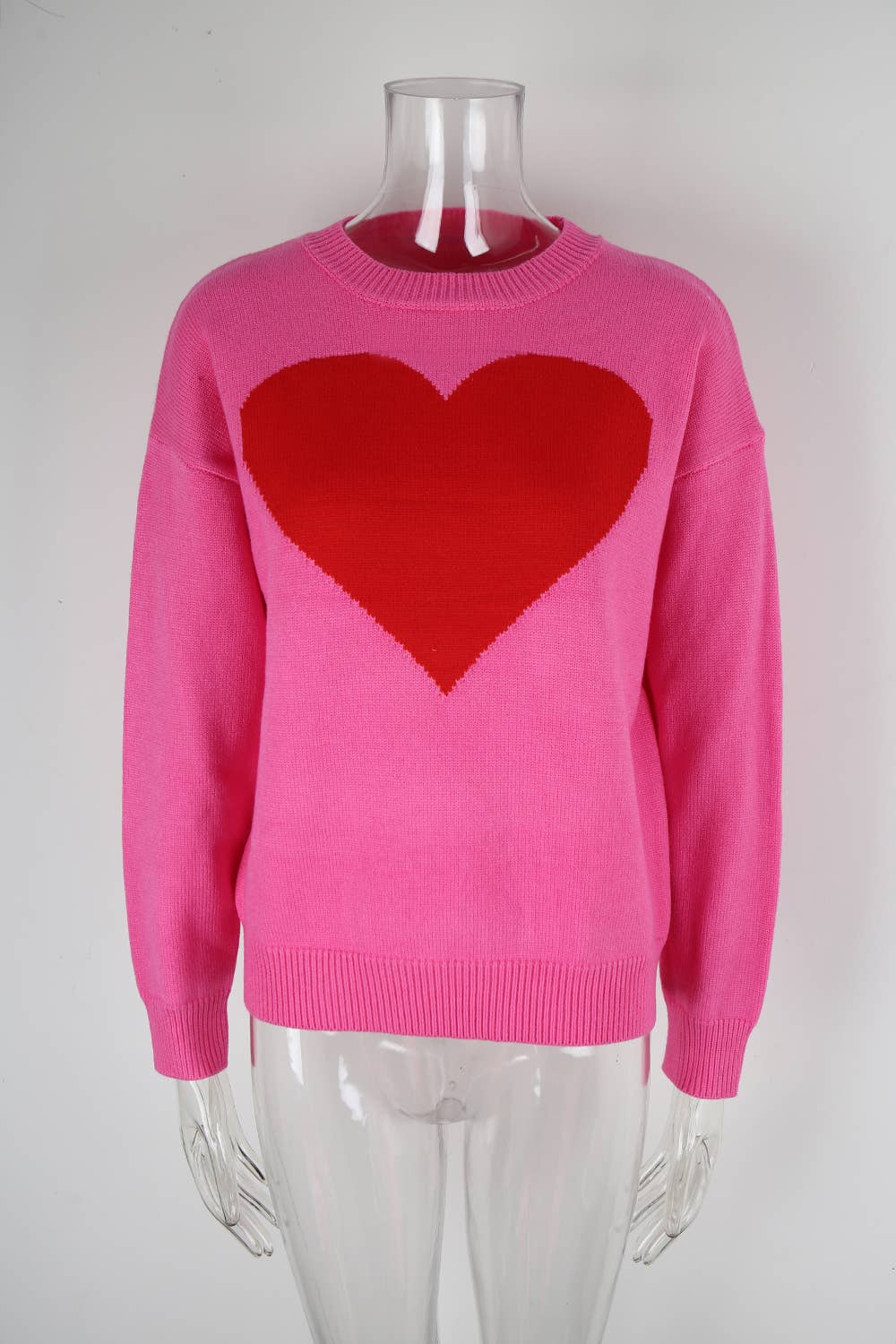 Languid lazy wind gentle pink love knit sweater