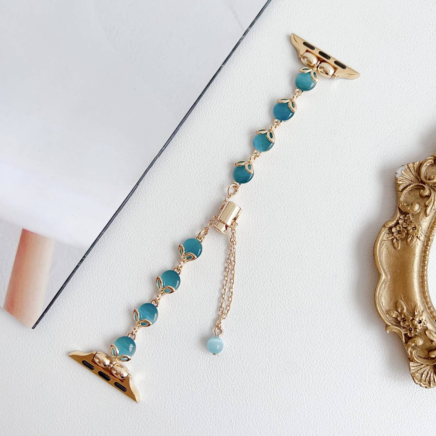 APPLE WATCH 9 CAT'S EYE METAL BRACELET STRAP_CWWW0064