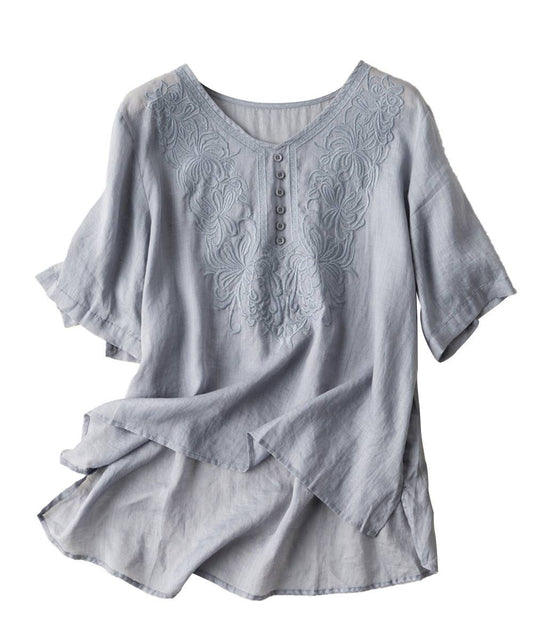 Embroidered shirt with loose design