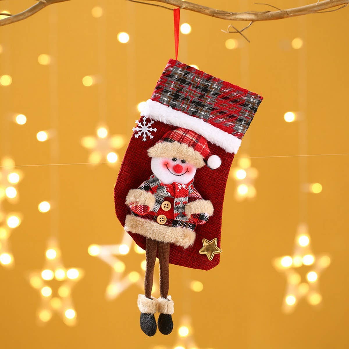 PLAID CLOTH DOLL CHRISTMAS GIFT BAG_CWMM1892