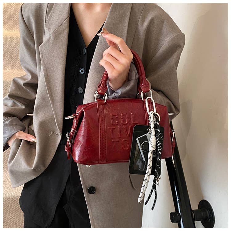 Retro portable Boston pillow bag