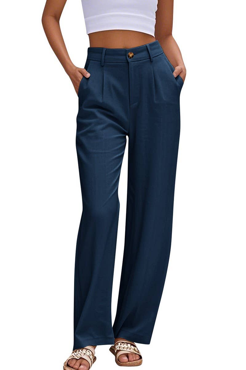 CWBLP2031_BUTTON WAIST SOLID STRAIGHT LEG WORK PANTS