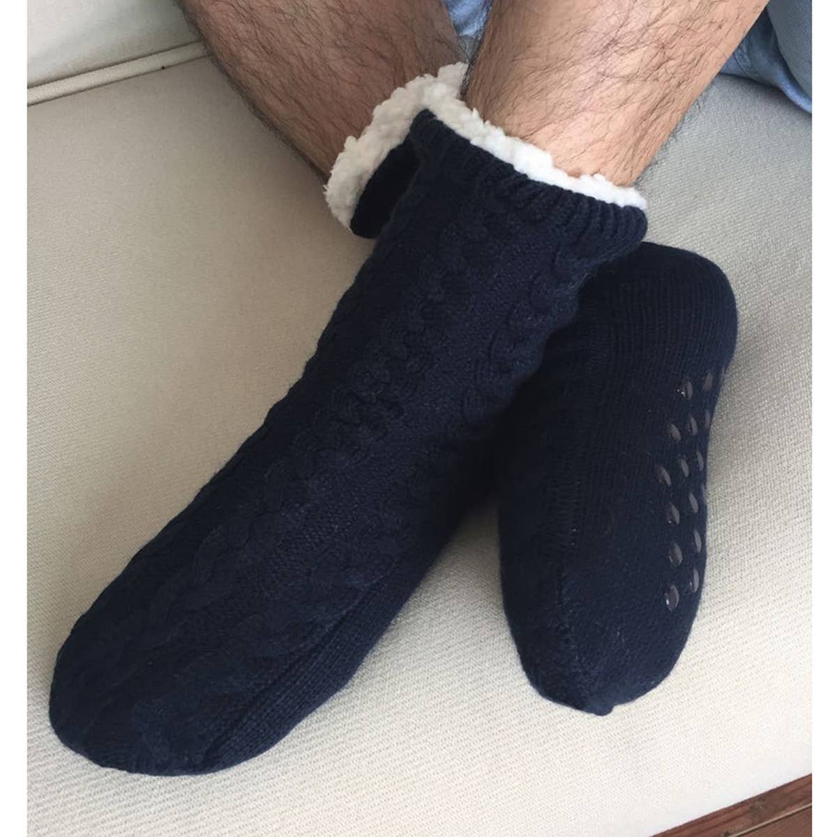 WINTER MEN LEG COVERS PLUSH INDOOR SLIPPERS