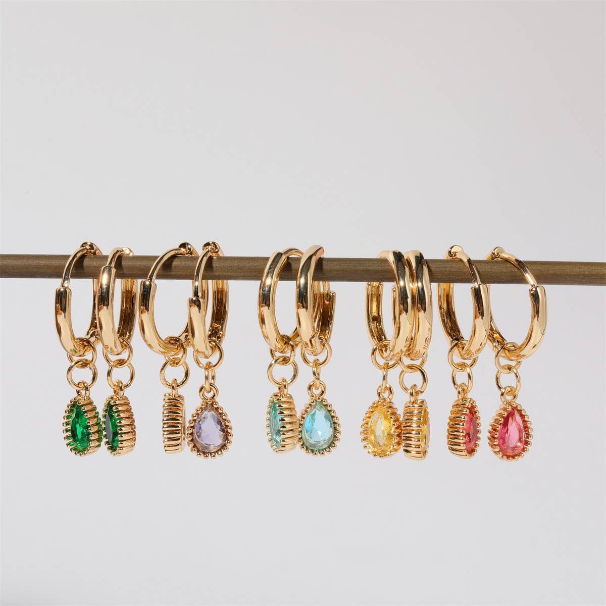 Colorful Birthstone Earrings Teardrop Earrings