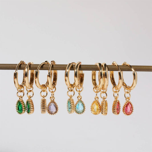 Colorful Birthstone Earrings Teardrop Earrings