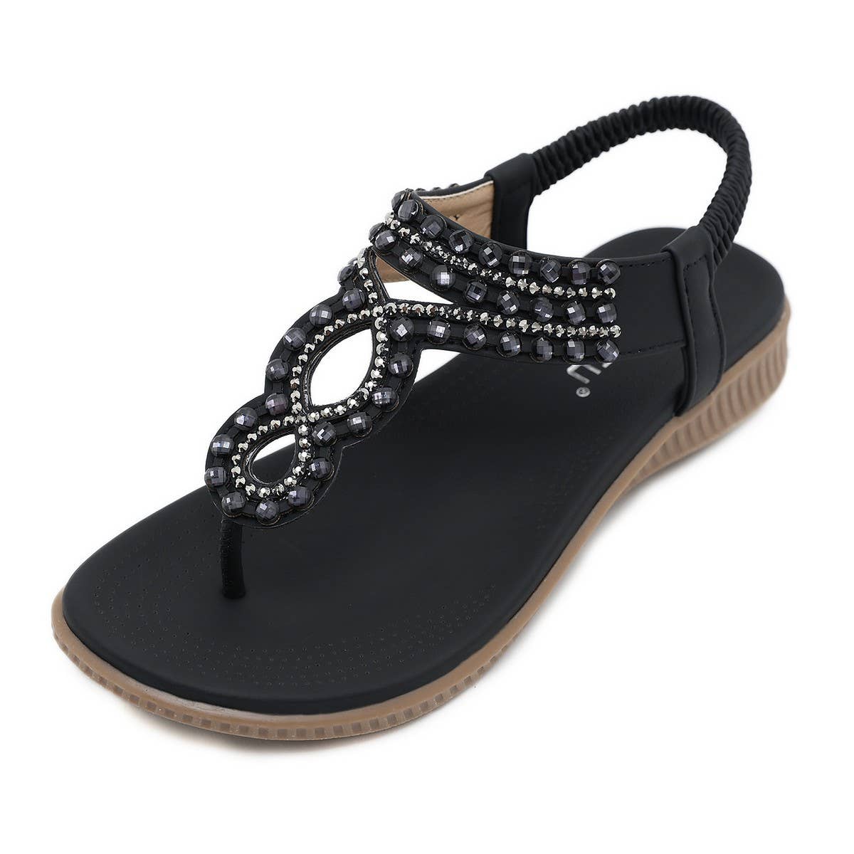 CRYSTAL BEADED DECORATIVE PINCH TOE SANDALS