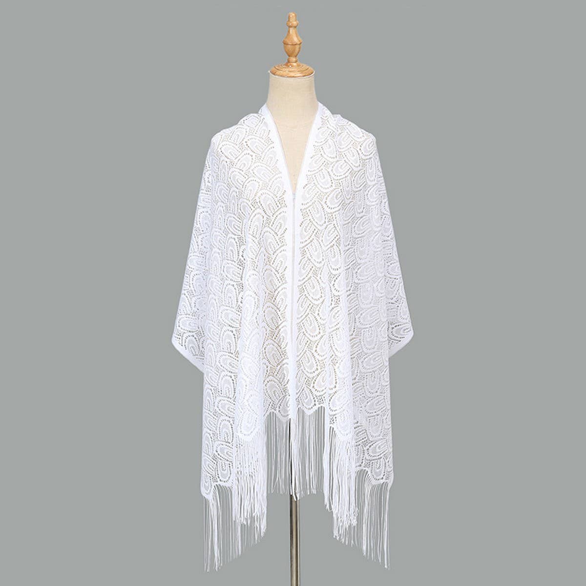 SEXY FLOWER HOLLOW LONG BEARD TRIANGLE SCARF SHAWL