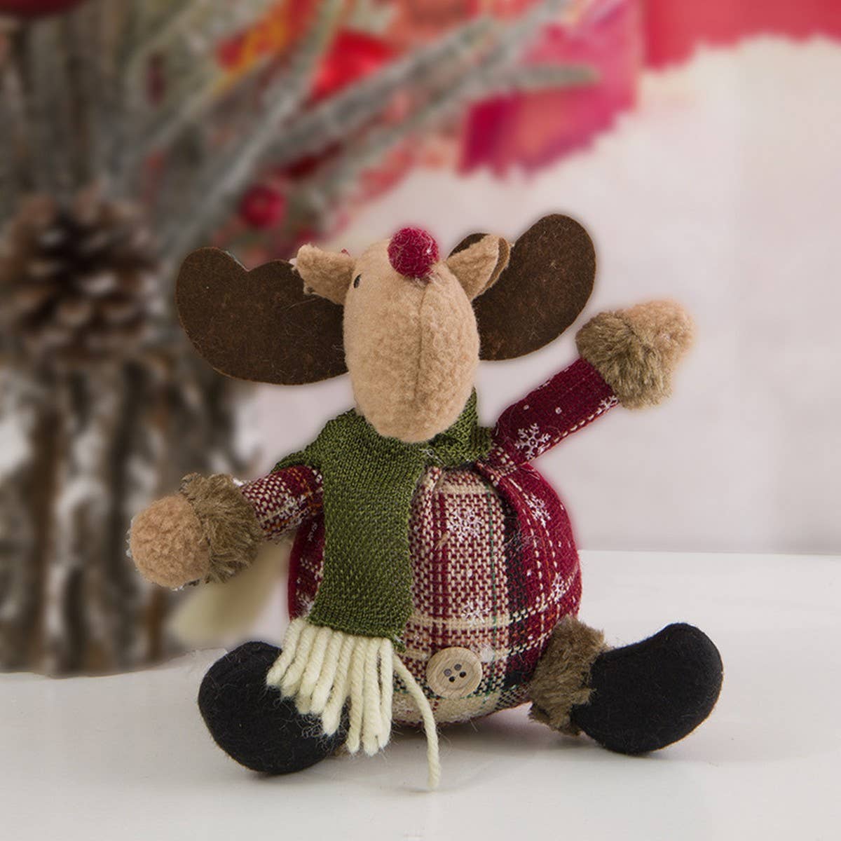CHRISTMAS DECORATION PLAID FABRIC ORNAMENTS