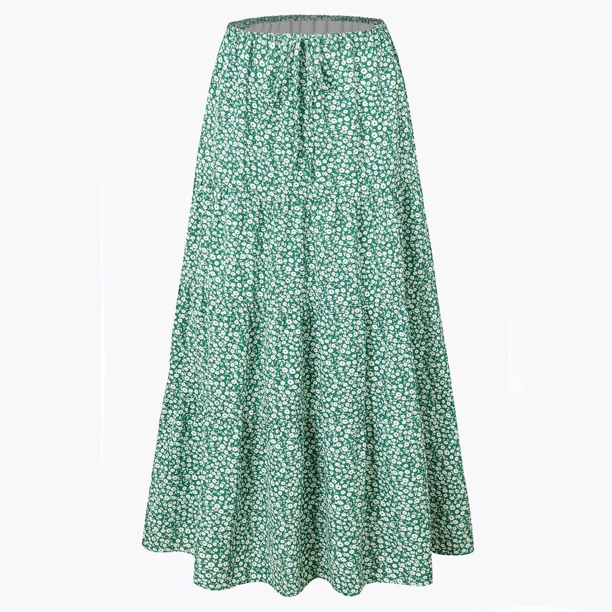 COTTON SKIRT HIGH WAIST ELASTIC TIE LONG SKIRT_CWAB4806