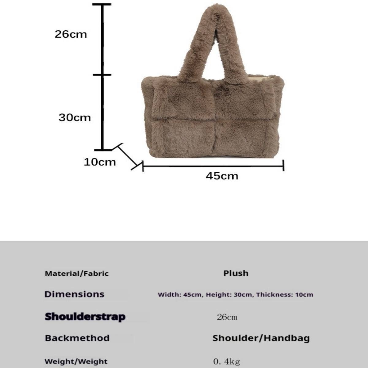 Plush Fur Tote Bag Women Large Shoulder Handbag_CUAB00551