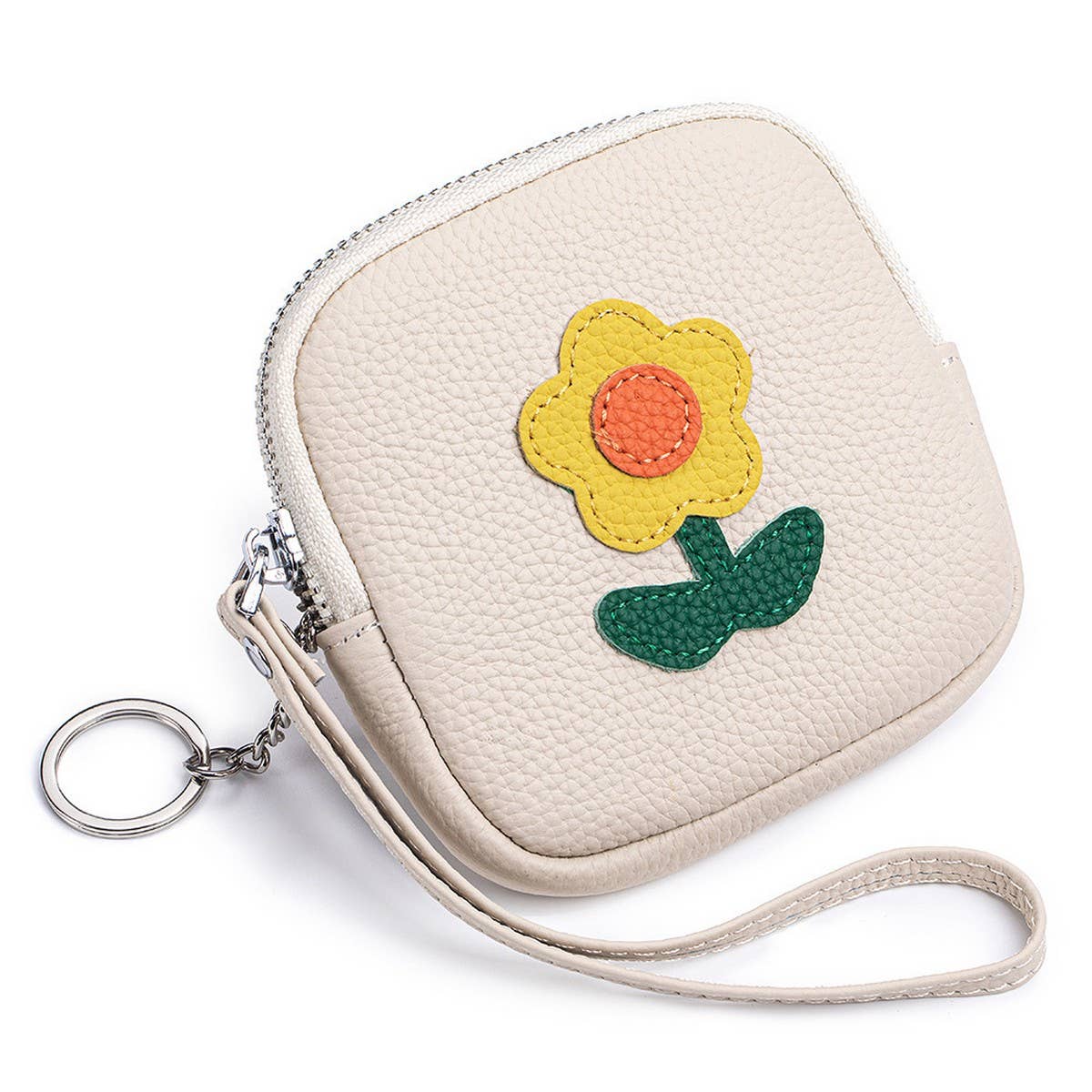 Leather Sunflower Wristlet ? Mini Coin Pouch_CUAB00399