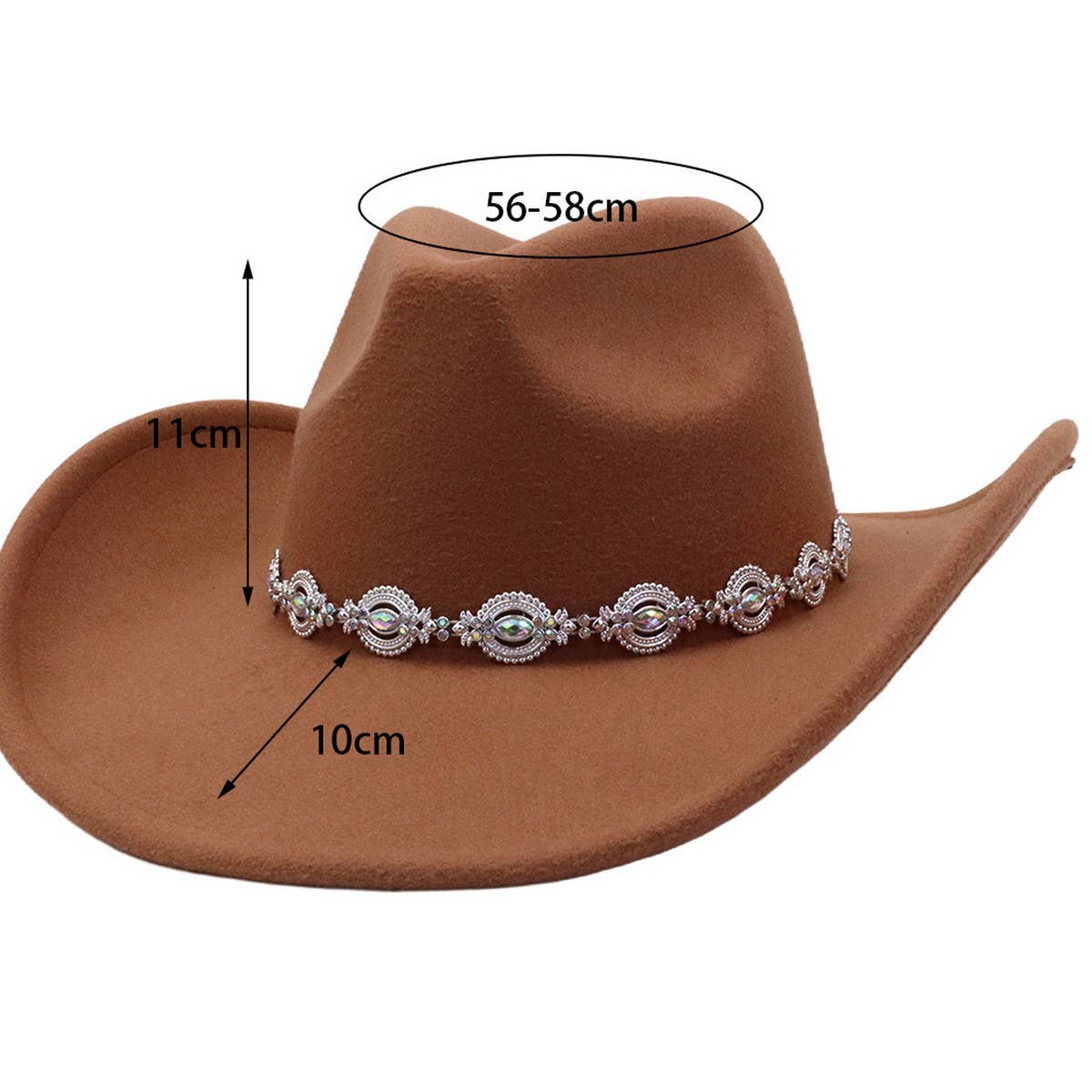 Ethnic  Felt Cowboy Hat Western Fedora_CWAH04430