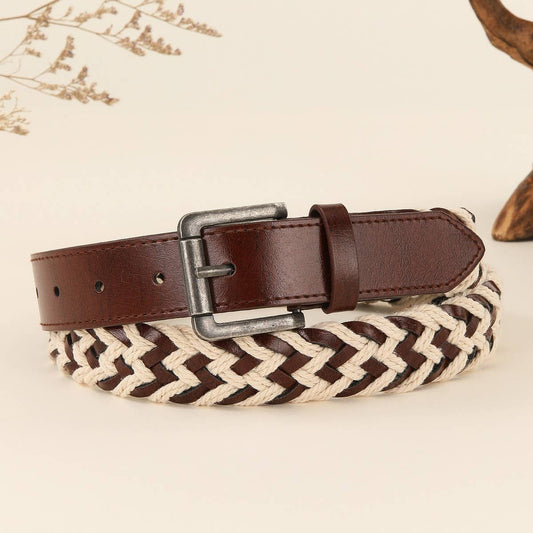 Boho Woven Pin Buckle Belt Multicolor Casual Chic_CWABE1232