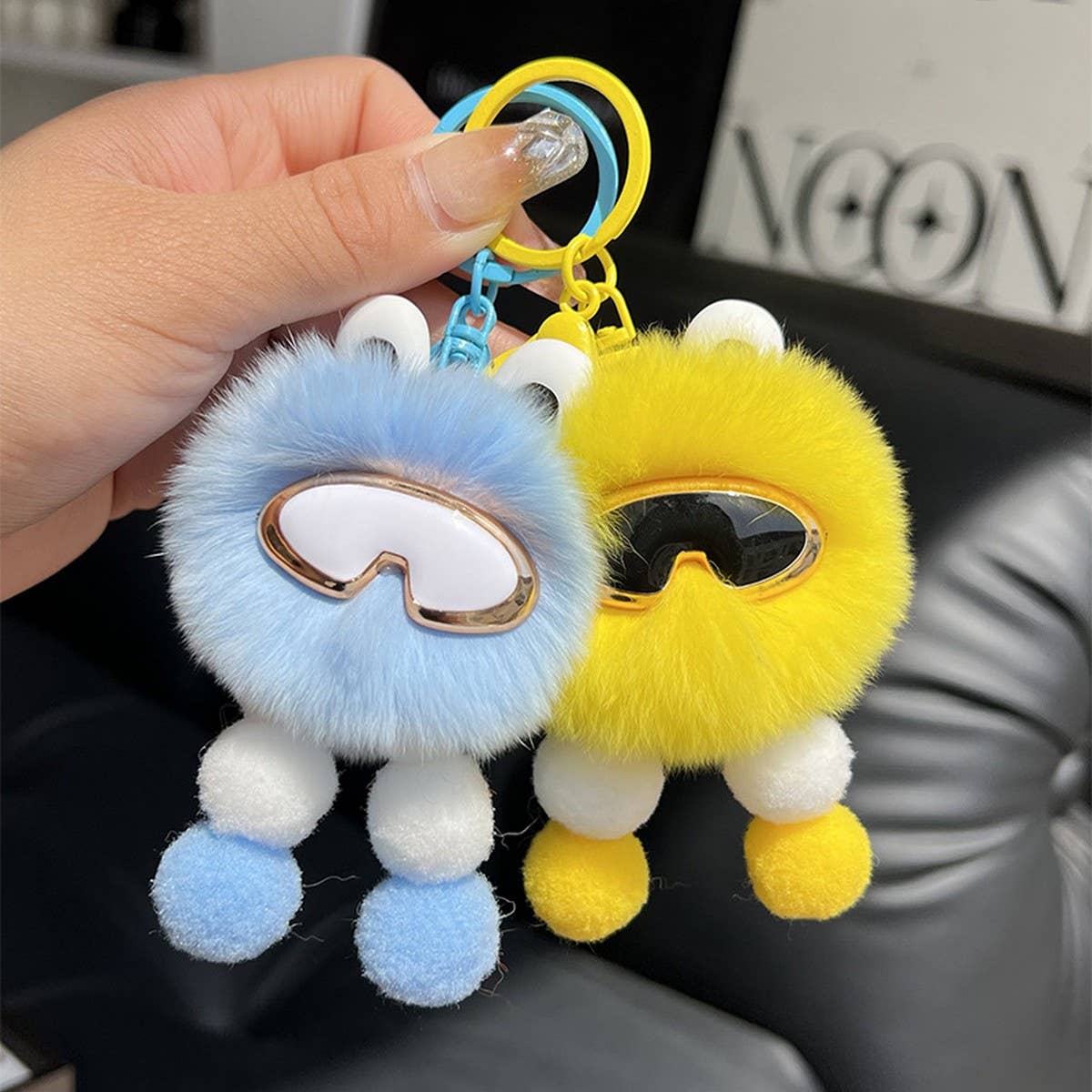 CUTE PLUSH ROBOT CAR KEYCHAIN BAG PENDANT GIFT