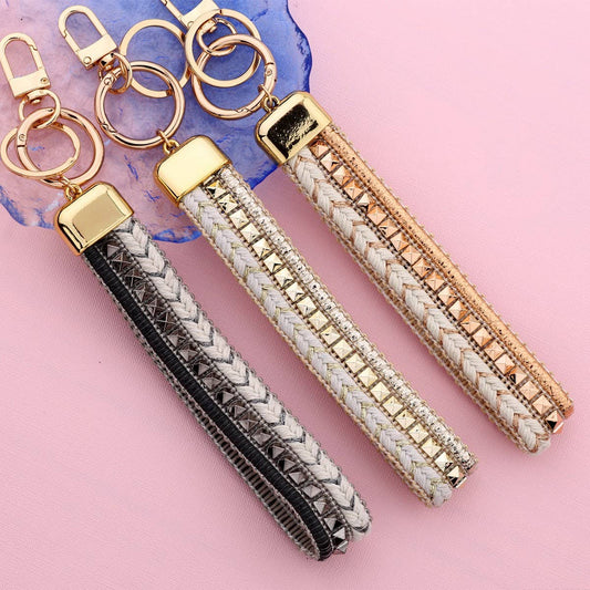 Cute Daisy Handwoven Wrist Strap Phone Keychain_CWAB5030