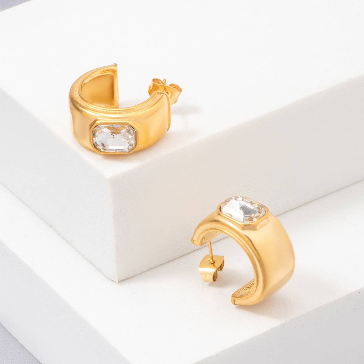 FASHION STAINLESS STEEL EARRINGS WITH ZIRCON_CWMM3647