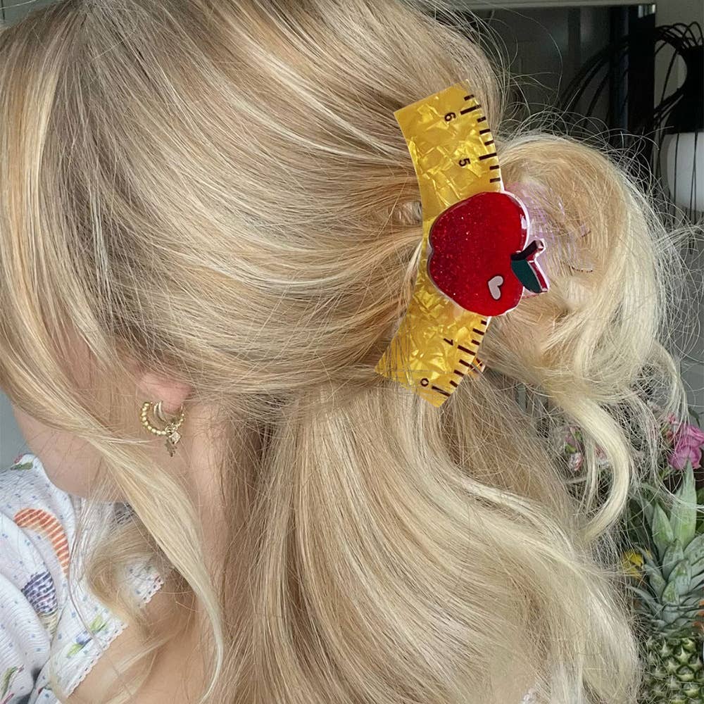 Apple ruler hairpin Cartoon car hairpin