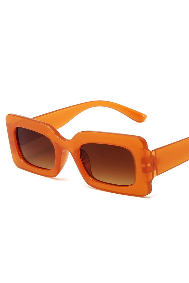 Trendy Small Square Jelly Sunglasses, Retro Style
