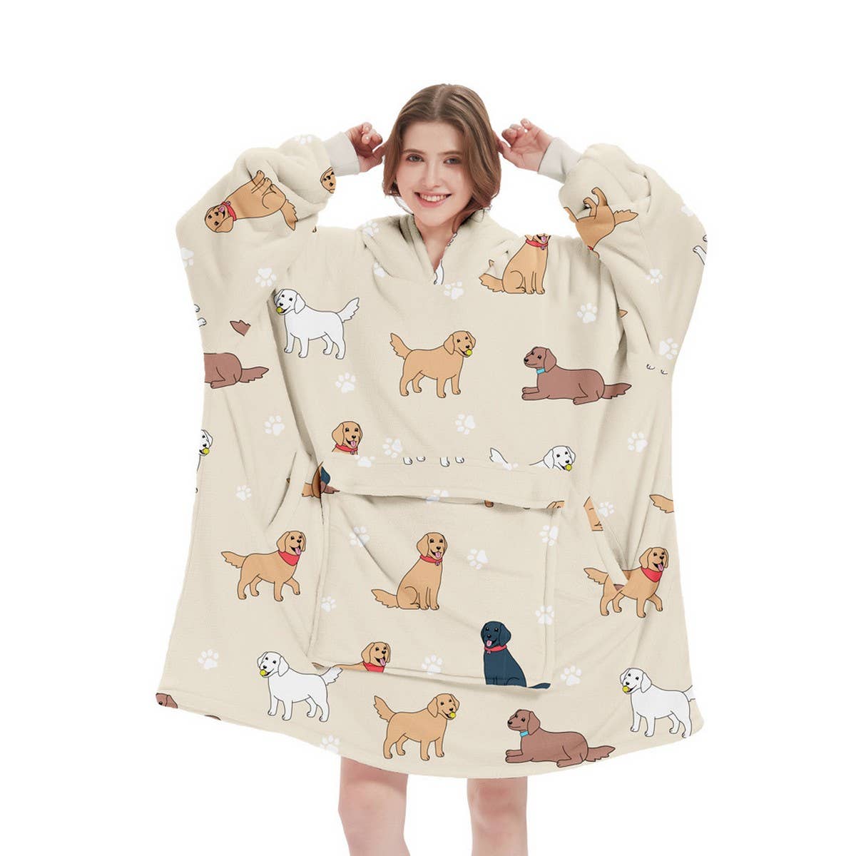 Outdoor Hoodie Blanket Pullover for Queue &TV Time_CWAHA6525