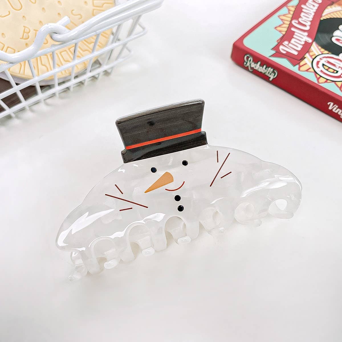 CHRISTMAS FUN SNOWMAN ELK CUTE HAIRPIN_CWAHA1597