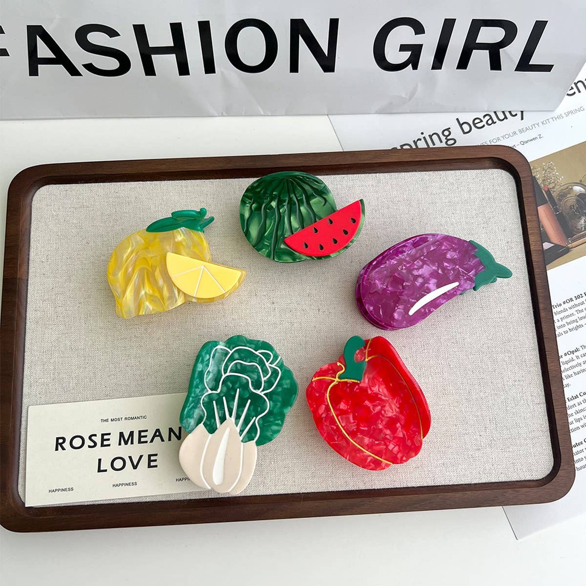 Cute Veggie & Fruit Acetate Claw Clip ? Summer Fun