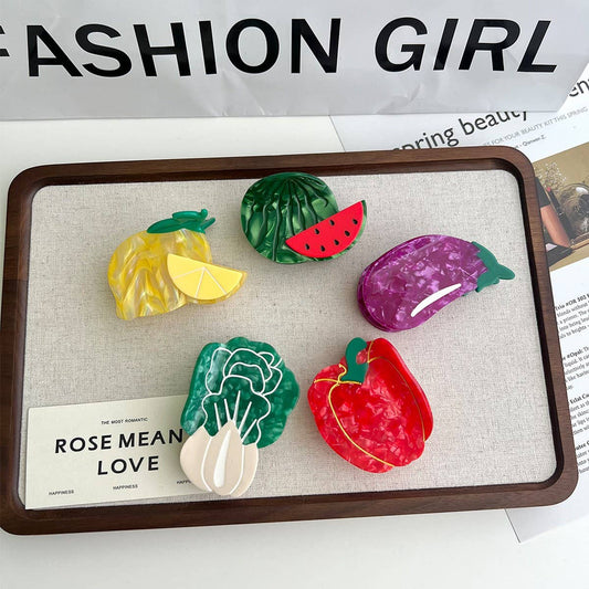 Cute Veggie & Fruit Acetate Claw Clip ? Summer Fun