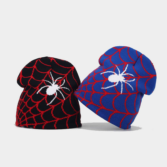OUTDOOR SPIDER WEB JACQUARD KNITTED HAT_CWAH1599