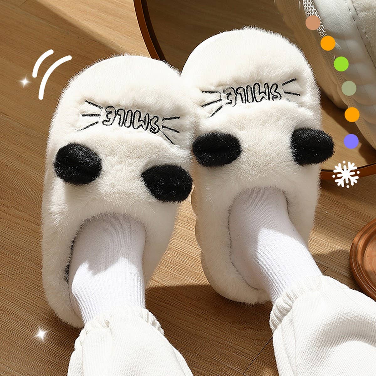 CUTE CAT ANIMAL WARM HOUSE SLIPPERS FUZZY SLIPPER