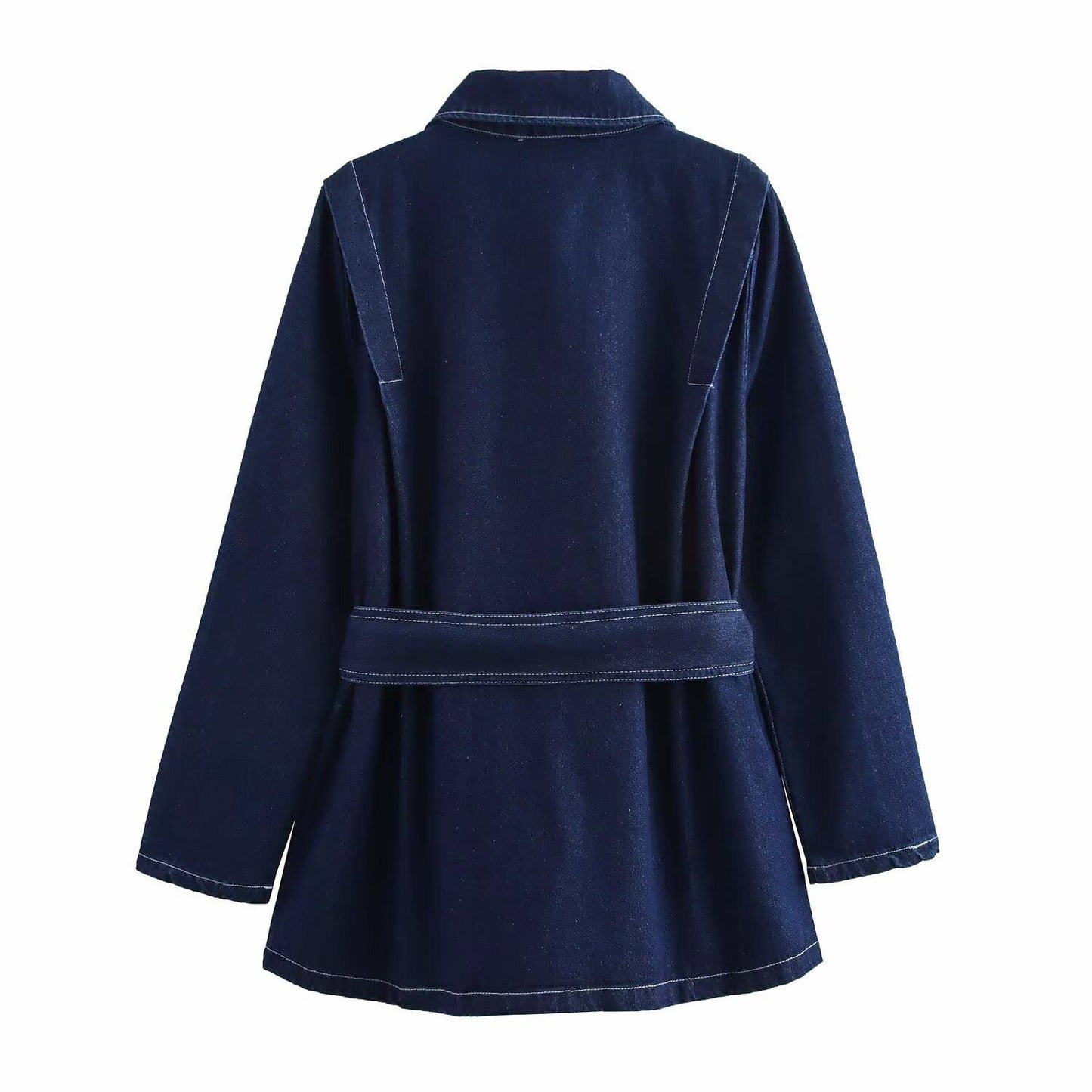 Loose belt top high-waisted trousers set