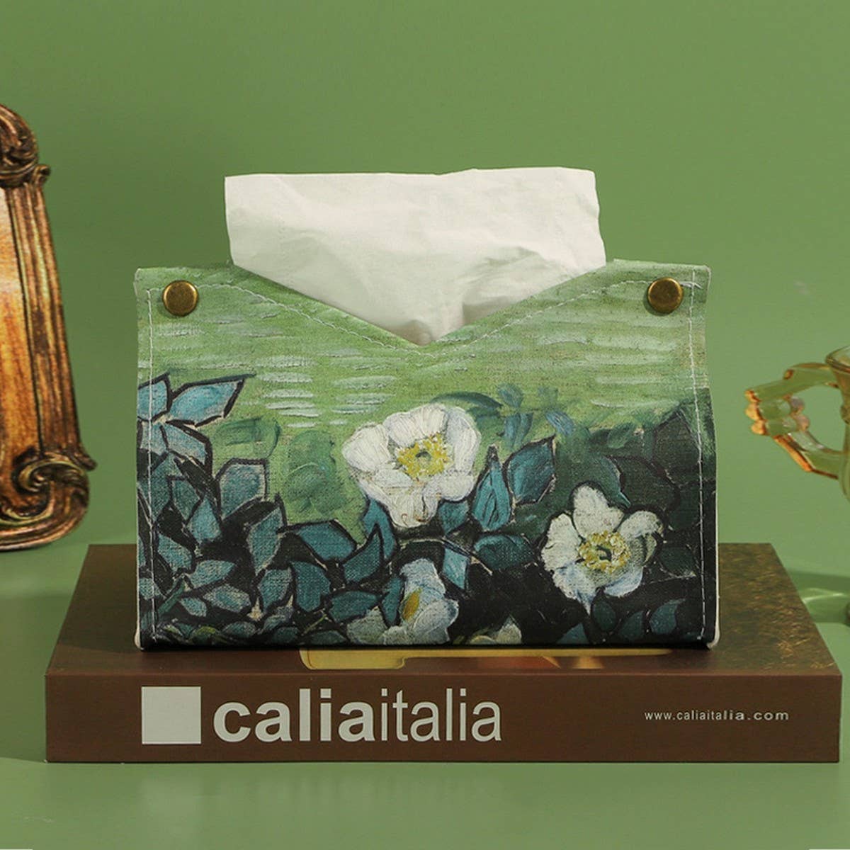 NEW OIL PAINTING LEATHER CREATIVE TISSUE BOX