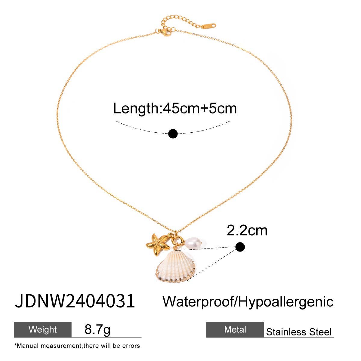 NEW OCEAN SERIES PEARL STARFISH SHELL NECKLACE