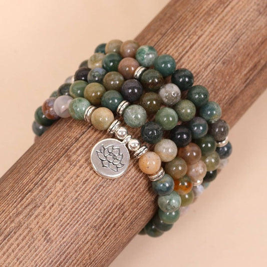 108 INDIAN STONE BEADED BRACELET WITH CHARM_CWAJE3934