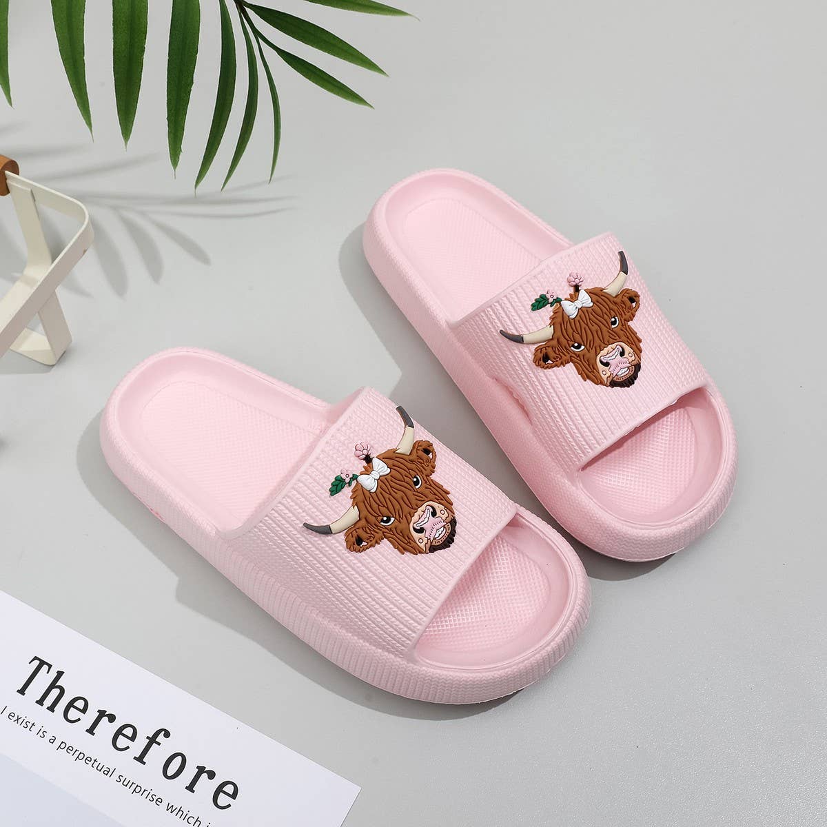 Highland Cow EVA Slides Women Summer Sandals_CWSHF00228