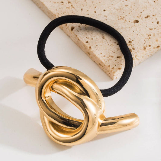 Minimalist Metal Shiny Geometric Knot Hair Tie