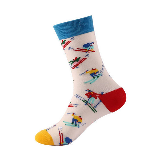 CASUAL GEOMETRIC MID-CALF SOCKS_CWMS1004