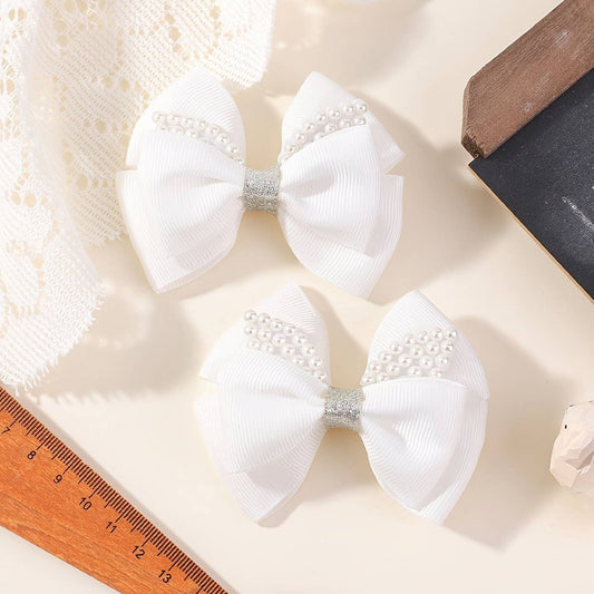 Handmade Glitter Bow Hair Clip Set for Girls