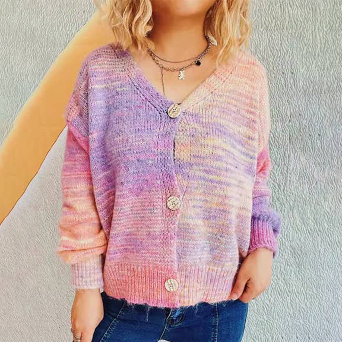 Sweet knit cardigan in tie-dye candy color