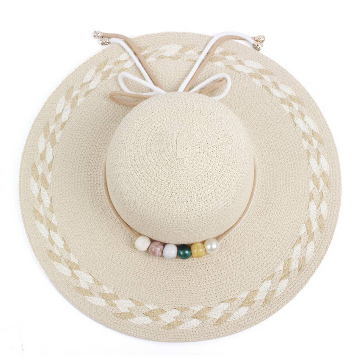 WOMEN PASTORAL STYLE VACATION STRAW HAT_CWAH1200
