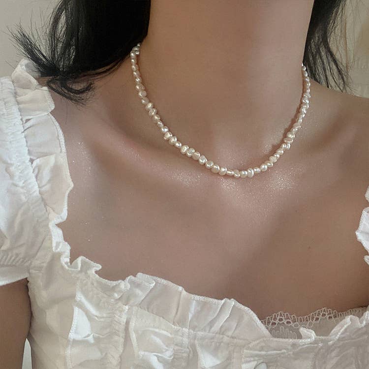 French retro freshwater pearl series necklace