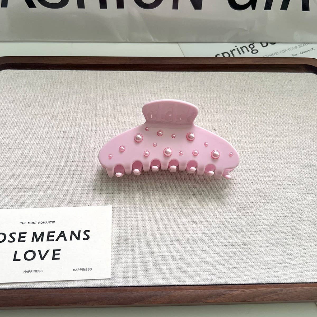 Pink Bow Acetate Claw Clip ??Cute & Elegant Style_CWAHA5708