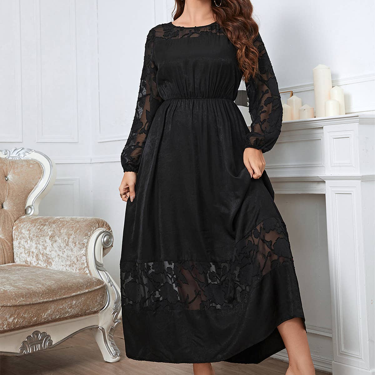 High-End Lace Dress with Sleeves ? Fall Style