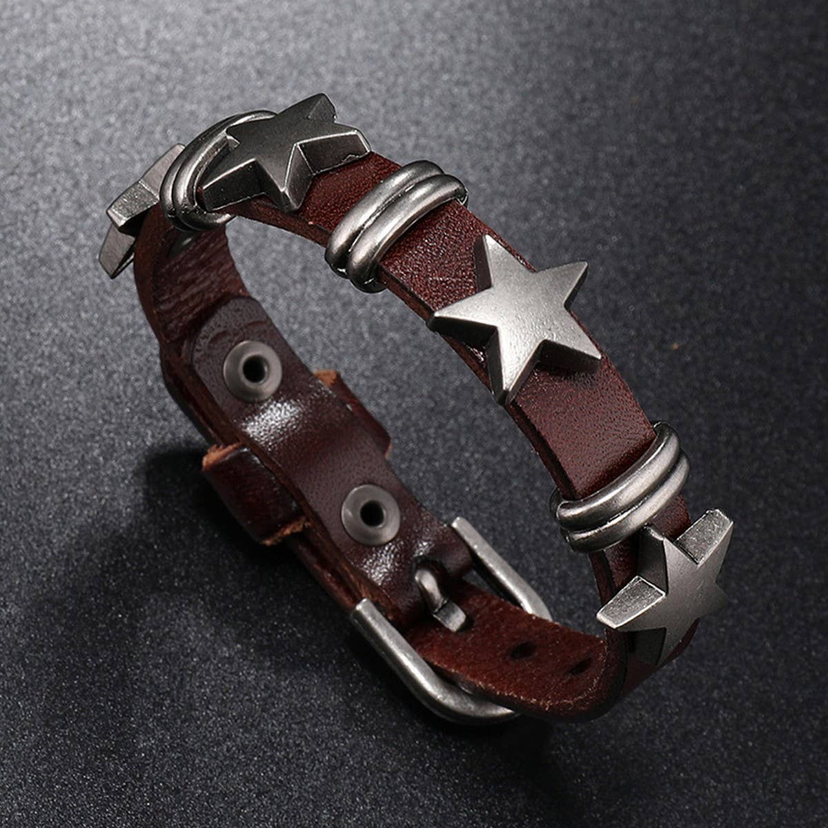 FIVE-POINTED STAR RETRO COWHIDE CREATIVE BRACELET