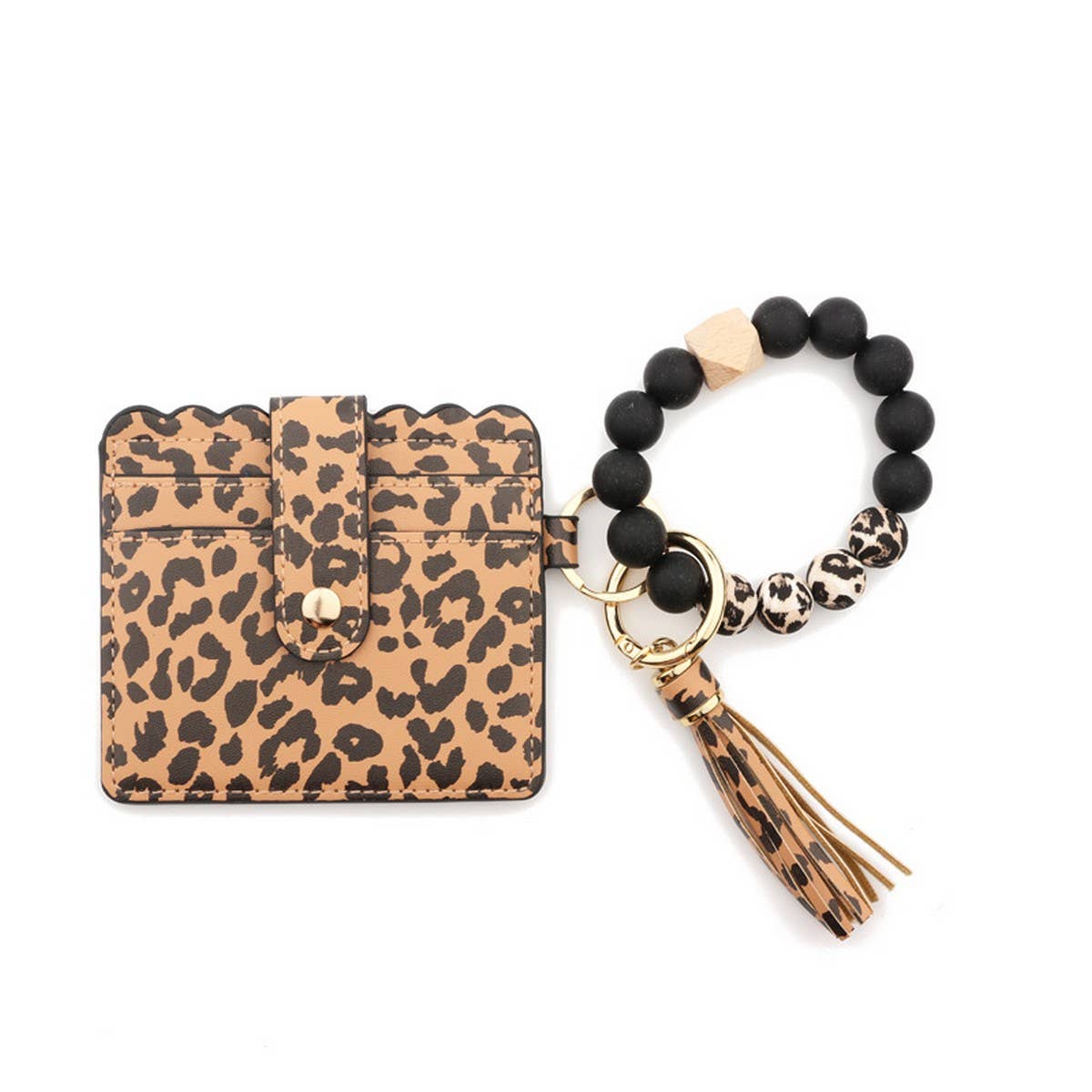 LEATHER WALLET TASSEL KEYCHAIN BRACELET