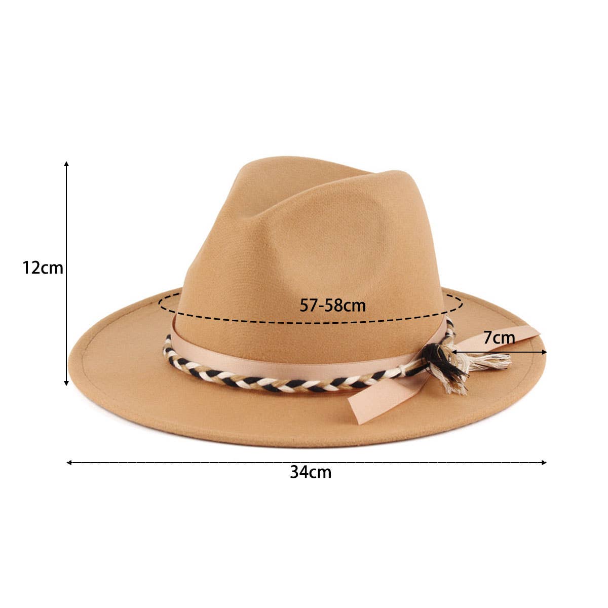 FASHION RETRO SOLID COLOR FELT HAT JAZZ HAT_CWAH0764