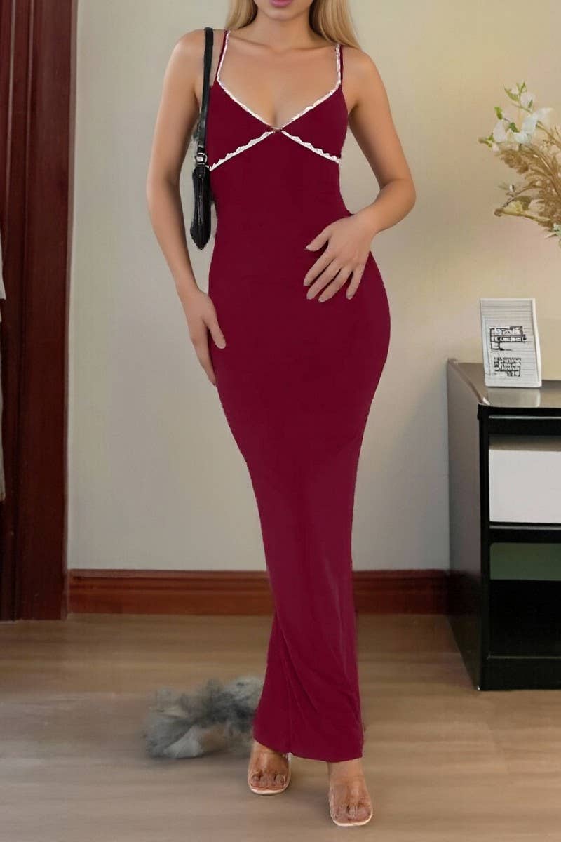 CWDHL1103_HOT GIRL STYLE MINI SUSPENDER MAXI DRESS