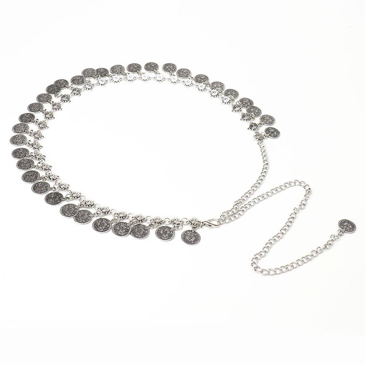 Retro ethnic metal pendant ancient coin belt